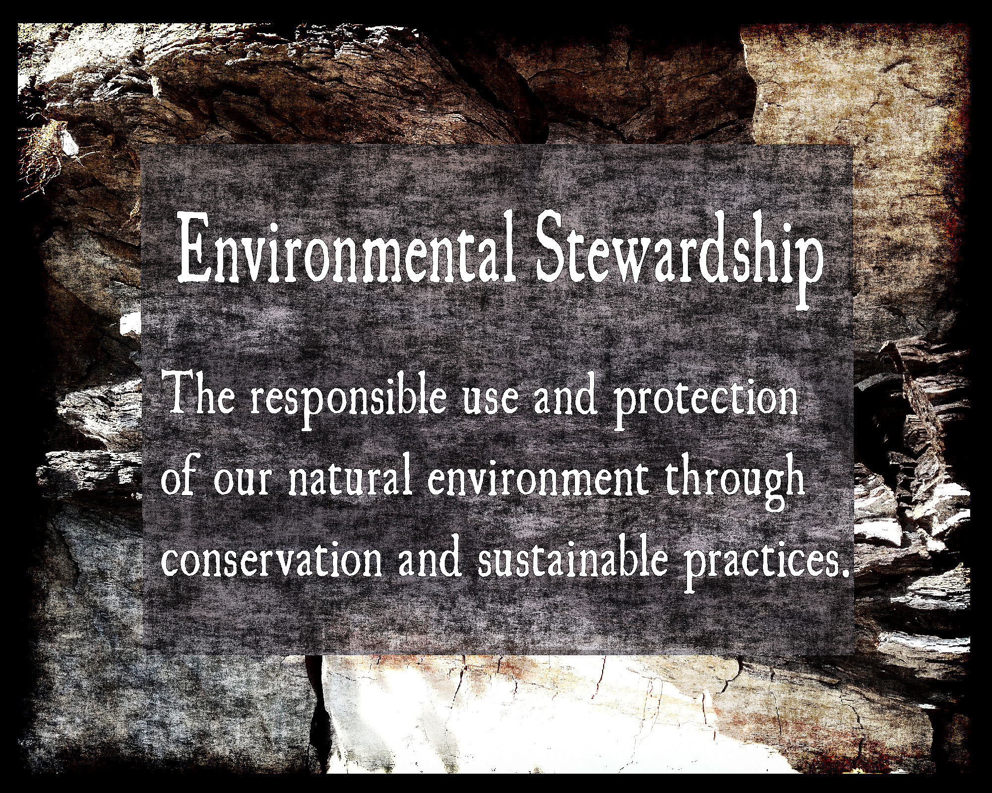 ENVIRONMENTAL STEWARDSHIP is the responsible use and protection of our natural environment through conservation and sustainable practices.